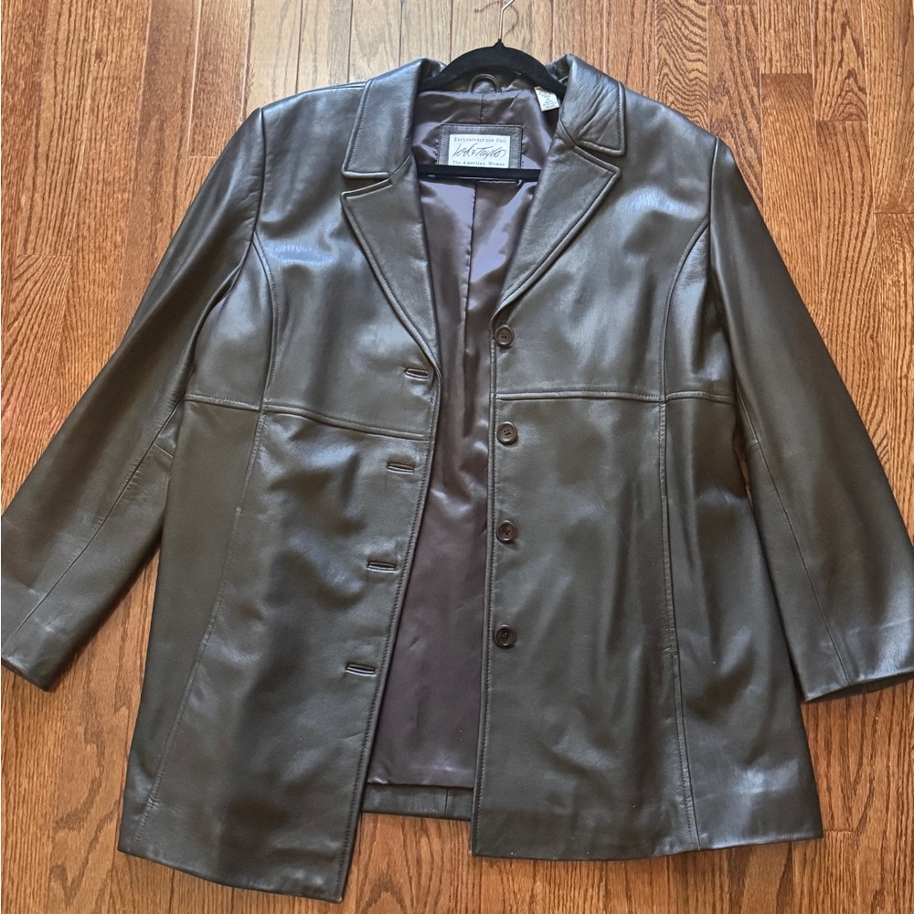 Vintage Lord & Taylor Dark Brown Leather Jacket
